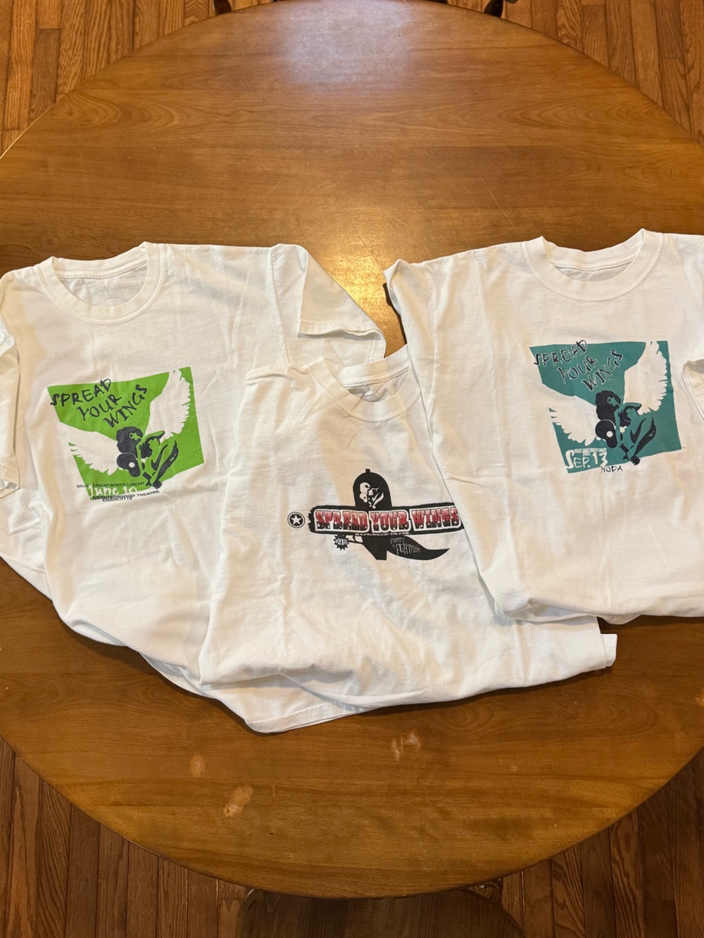 Vintage Tees Spread Your Wings Concert Charlotte NC NODA Set Of 3 Medium White